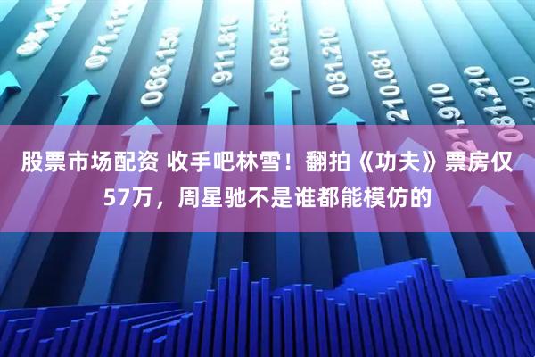 股票市场配资 收手吧林雪！翻拍《功夫》票房仅57万，周星驰不是谁都能模仿的