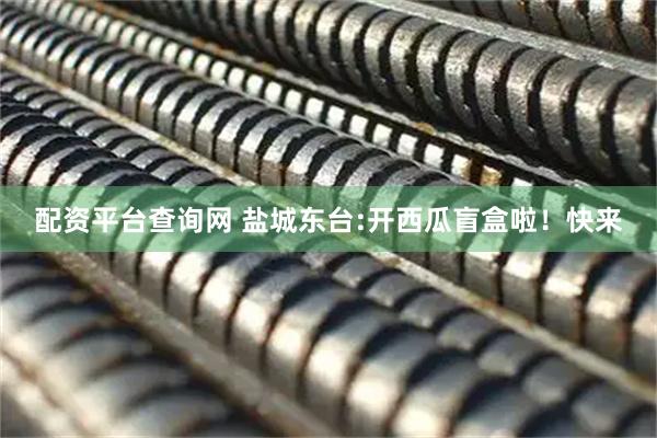 配资平台查询网 盐城东台:开西瓜盲盒啦！快来